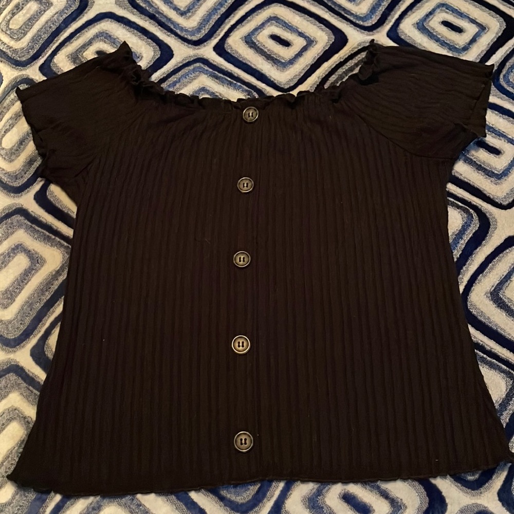 Black off the shoulder top